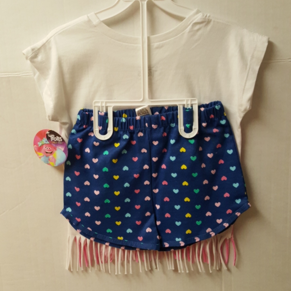 Dream Works Trolls Girls 2pc Shorts Set